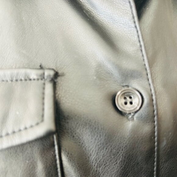 Calvin Klein Black Belted Leather Dress - Picture 4 of 11